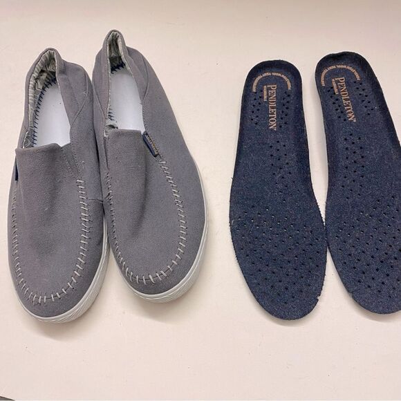 Pendleton Mens Point Magu Sneakers gray canvas loafer moccasins washable 10 - Picture 2 of 10